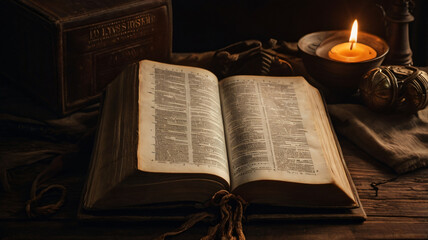 Obraz premium Holy Bible - Ancient Book On Old Table
