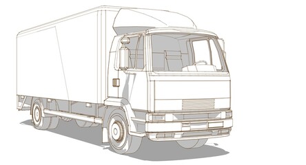 truck sketch graphic symbol 3d illustration