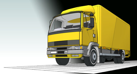 truck sketch graphic symbol 3d illustration