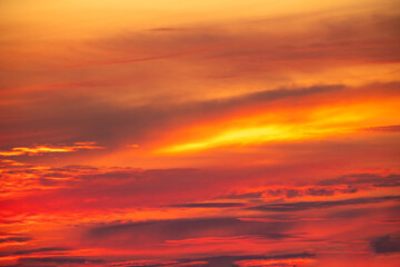 Beautiful , luxury soft gradient orange gold clouds and sunlight on the blue sky perfect for the background, take in everning,Twilight, Large size, high definition landscape photo