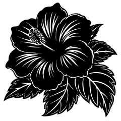 single red hibiscus flowers are blooming