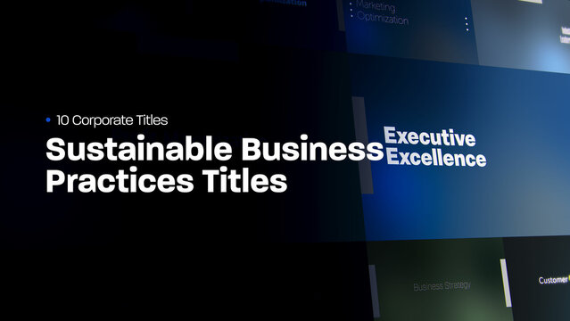 Sustainable Business Practices Titles | 10 Motion Titles with Control Panels