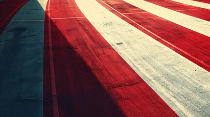 Minimalist Athletic Competition: Running Track at Starting Line