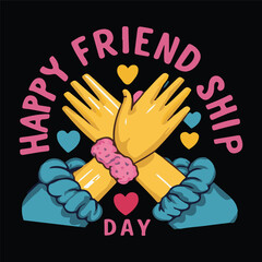 Obraz premium Happy friendship day t-shirt design - Generative AI