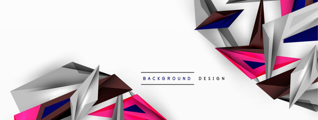 Minimal geometric abstract background. Low poly dynamic triangle design. Trendy techno business template for wallpaper, banner, background or landing