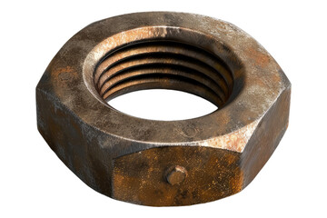 Metal nut isolated on transparent background