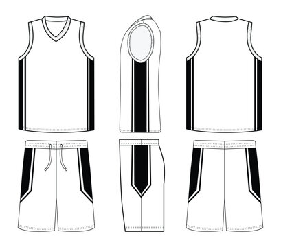basketball jersey mockup design on font and back. jersey basket	

