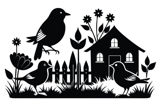 recommend clip art: Backyard Birds black  silhouette A.eps