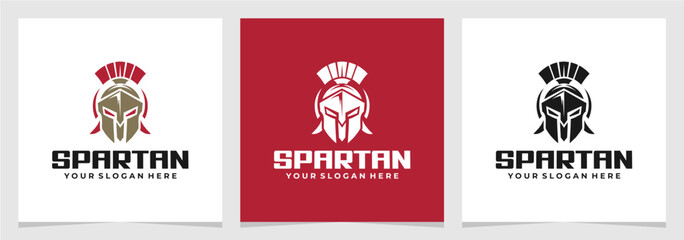 Spartan Helmet Modern Logo Vector , Sparta Warrior , Head Spartan Illustration Element