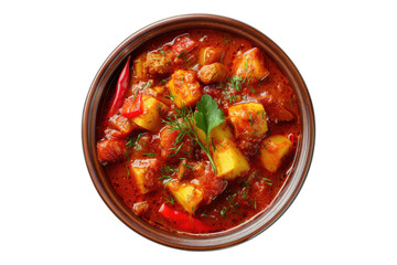 Spicy stew isolated on transparent background