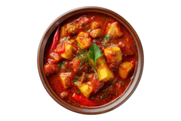 Spicy stew isolated on transparent background