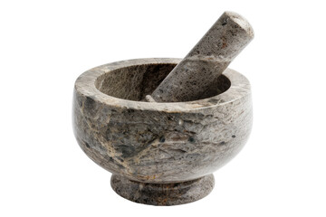 Stone mortar and pestle isolated on transparent background