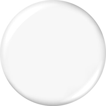 White badge mockup. Isolated round badge button brooch. Realistic white blank glossy round button badge pin. Vector illustration.