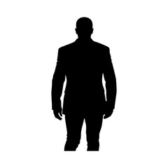 Photo back view of a silhouette of a bald man walking dressed in a jacket (21)