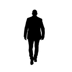 Photo back view of a silhouette of a bald man walking dressed in a jacket (10)