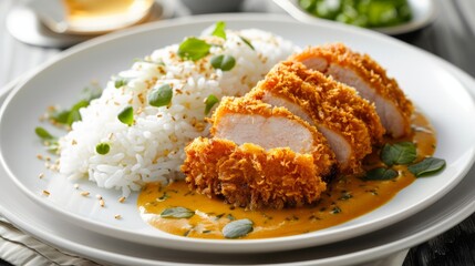 Fried pork with rice is a food that is easy to eat and delicious.