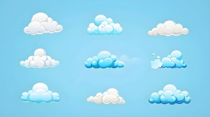Obraz premium Clouds icon set on background. 