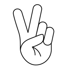 Obraz premium Peace hand symbol or Victory sign gesture isolated on a transparent background. Day of Peace. Vector illustration