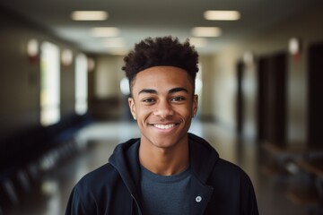 Obraz premium Portrait of a male student on college campus