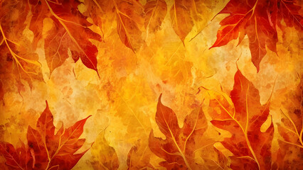 Fototapeta premium Abstract fall or autumn background concept with leaf pattern in grunge texture design with copy space