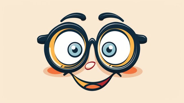 recommend clip art: Funny cartoon face with funny comic eyes and mouth, modern retro smile. Retro doddle line with happy expression or emoticon character.