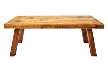 Wooden oak table isolated on transparent background
