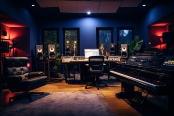 Modern interior of a professional recording studio