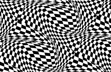 Abstract seamless checkered wave pattern moving background