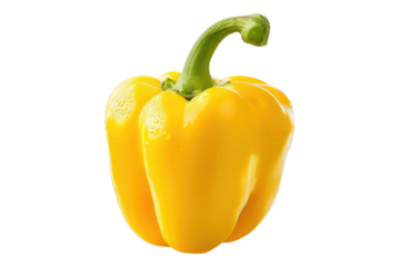 Yellow bell paper isolated on transparent background