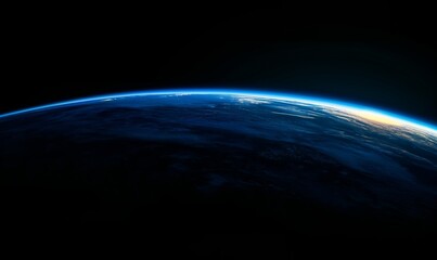 A stunning view of Earth's horizon from space, showcasing the curvature of the planet and the ethereal beauty of the atmosphere. Perfect for space, astronomy, and nature themes.