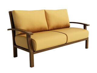 Classic elegant sofa isolated on transparent background. 3D illustration