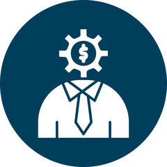 Financial Consultant Glyph Circle Icon