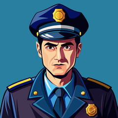 vector illustration of policeman