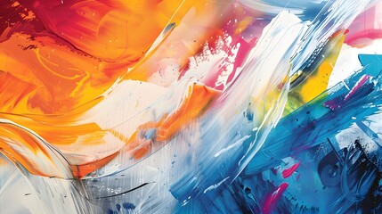 Contemporary art gallery setting, abstract mural with fluid lines and vibrant colors, high-resolution, ultra-realistic photography emphasizing texture and depth.