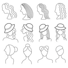 illustration of girls with hair