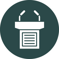 Podium Glyph Circle Icon