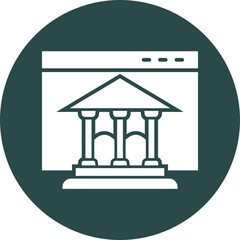 Online Banking Glyph Circle Icon