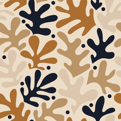 Aesthetic contemporary printable retro groovy flowers seamless pattern. Decorative hippie naive art style, vintage boho background in minimalist retro style