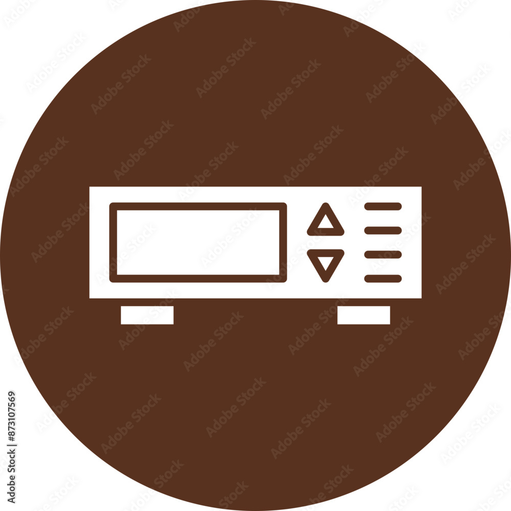 Sticker Dvd Player Glyph Circle Icon