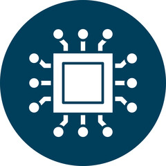Fototapeta premium Processor Glyph Circle Icon