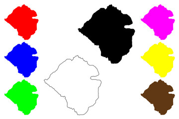 Rum island (United Kingdom of Great Britain and Northern Ireland, Scotland, Inner Hebrid) map vector illustration, scribble sketch Isle of Rhum map