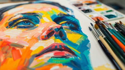 A young artist's first sketch transforming into a masterpiece