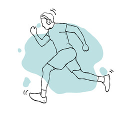 lineart  man exercising running
