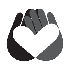 Finger heart icon. Korean love sign. I love you hand gesture. Silhouette illustration sticker design social media, with love icon vector illustration