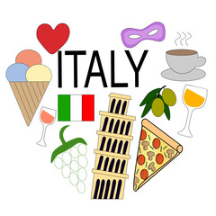 Set of Italy's symbols