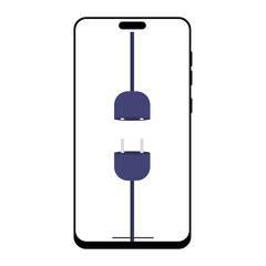 Smartphone charging cable with plug and adapter illustration.