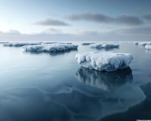 Obraz premium Stunning Clear Ice Formations in Snowy Regions Breathtaking Views of Crystal-Clear Ice in Arctic Landscapes, Explore the Beauty of Nature's Masterpieces