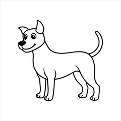 Cartoon funny dog standing vector