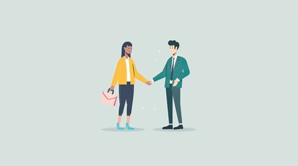 Customer Relationship flat design side view service theme cartoon drawing colored pastel