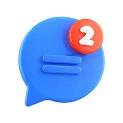 3d render chat mail message notification chatting on white transparent isolated background. illustration